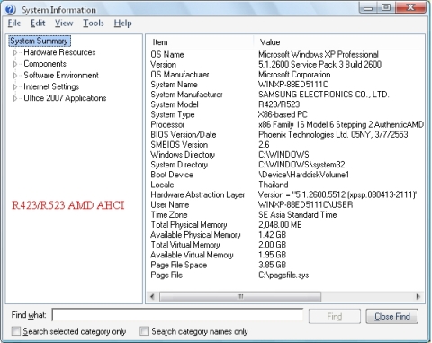 Windows XP SP3 For SAMSUNG NP-R423 /R428 /R429 /R439 SATA ...