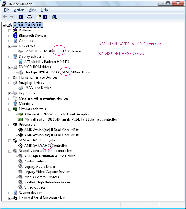 Windows XP SP3 For SAMSUNG NP-R423 /R428 /R429 /R439 SATA ...